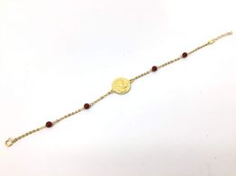 pulsera oro 18k con coral 