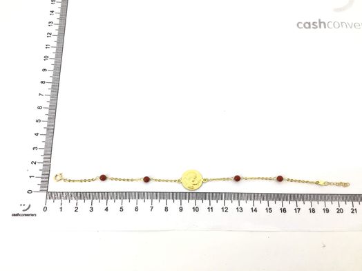 pulsera oro 18k con coral 