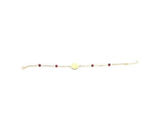 pulsera oro 18k con coral 