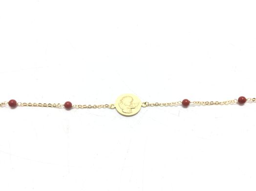 pulsera oro 18k con coral 