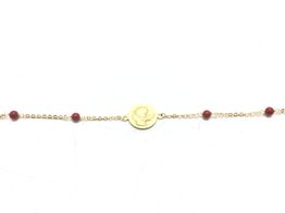 pulsera oro 18k con coral 