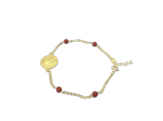 pulsera oro 18k con coral