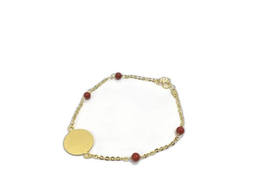 pulsera oro 18k con coral