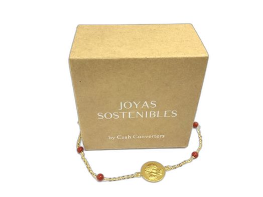 pulsera oro 18k con coral