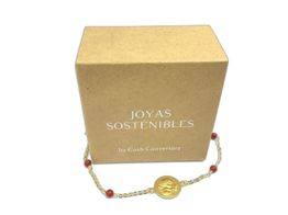 pulsera oro 18k con coral