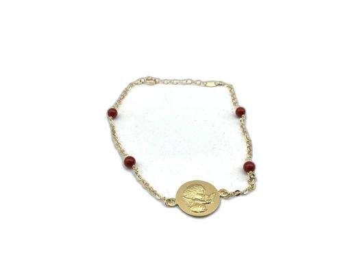 pulsera oro 18k con coral 