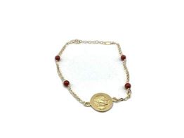 pulsera oro 18k con coral 