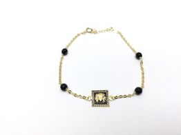pulsera oro 18k con onix 