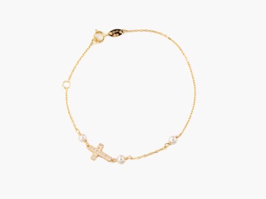 pulsera oro 18k con circonita 