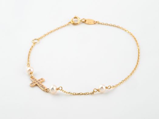 pulsera oro 18k con circonita 