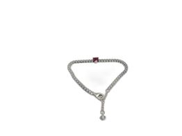 pulseira prata 925mm com pedra con circonita,rubi 