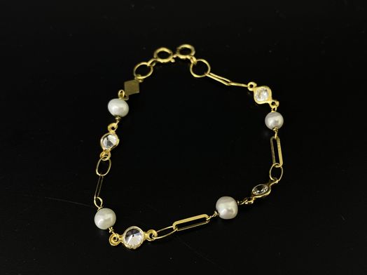 pulsera oro 18k con circonita 