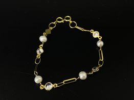 pulsera oro 18k con circonita 