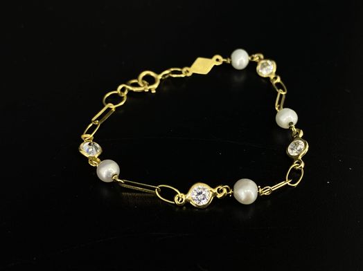 pulsera oro 18k con circonita 