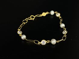 pulsera oro 18k con circonita 