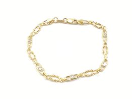 pulseira ouro 18k com pedra con circonita 