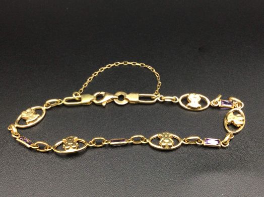 pulsera oro 18k con amatista 