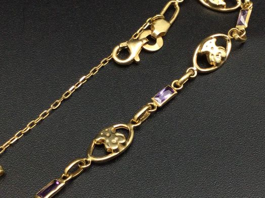 pulsera oro 18k con amatista 