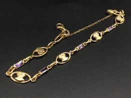 pulsera oro 18k con amatista 