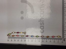 pulsera oro 18k con aguamarina,amatista,circonita,cuarzo,olivina,turquesa 