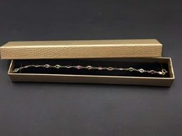pulsera oro 18k con aguamarina,amatista,circonita,cuarzo,olivina,turquesa 