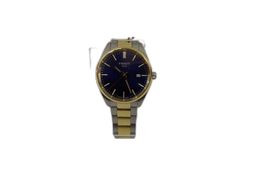 relogio pulseira homem tissot pr100 gold blue dial