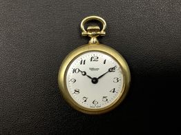 reloj bolsillo uhlmann caja baño de oro 43 micras 18k 28mm 18.77 gramos