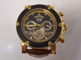 reloj pulsera caballero lanscotte golden leather