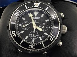 reloj pulsera caballero seiko prospex v175-0dv0 black solar chronograph