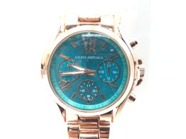 reloj pulsera se&ntilde;ora amaya arzuaga dorado azul