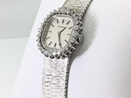 reloj pulsera se&ntilde;ora longines ladymatic oro blanco y  28 diamantes talla brillante 51.3 gramos