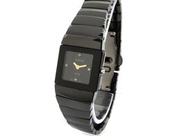 reloj pulsera se&ntilde;ora rado rado sintra jubilee ceramic 4 diamantes agijas de oro