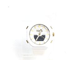 reloj pulsera señora tous reloj analógico/digital de acero ipg dorado con brazalete de nylon blanco bet
