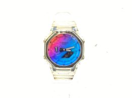 reloj pulsera unisex casio ga-2100 skeleton rainbow