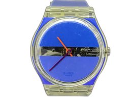 reloj pulsera unisex swatch gk378 blue painted