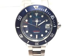 reloj pulsera unisex time force imperial super luminova 200 m azul (tf5023m-07m)