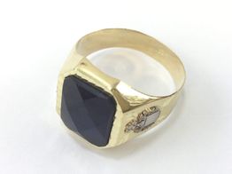 sello oro 18k con circonita 