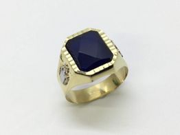 sello oro 18k con circonita 