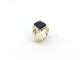 sello oro 18k con circonita 
