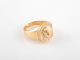 sello oro 18k con circonita 
