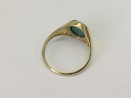 sello oro 18k con malaquita 