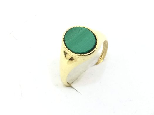sello oro 18k con malaquita 