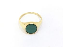 sello oro 18k con malaquita 