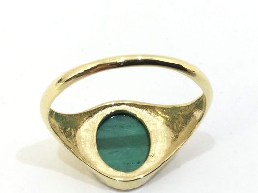 sello oro 18k con malaquita 