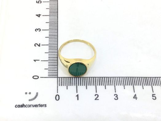 sello oro 18k con malaquita 