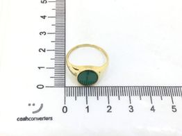 sello oro 18k con malaquita 