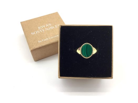 sello oro 18k con malaquita 