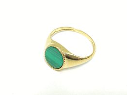 sello oro 18k con malaquita 