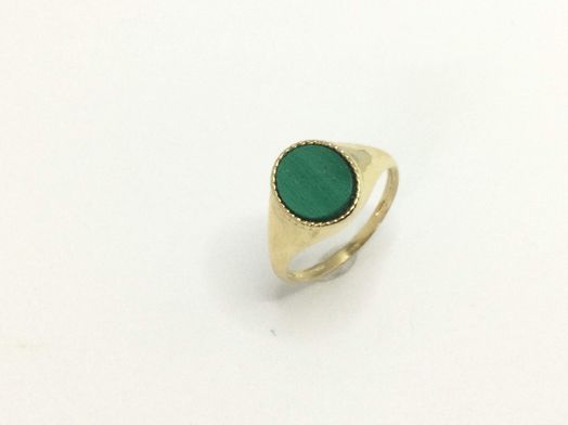 sello oro 18k con malaquita 