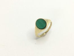 sello oro 18k con malaquita 